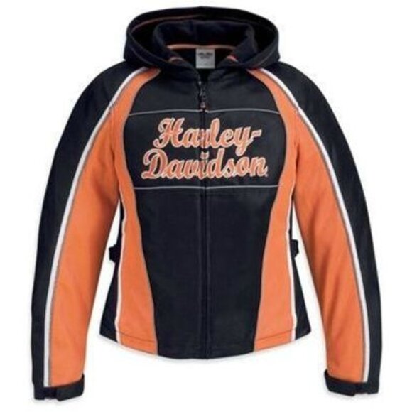 HARLEY DAVIDSON Women Riding Gear Mesh Jacket & A Hoodie Zip-Up Black Sweatshirt - Picture 1 of 13